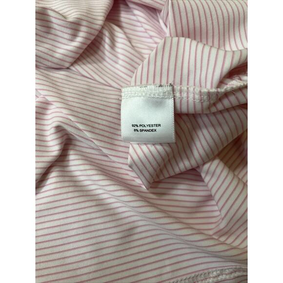 Peter Millar SUMMER‎ COMFORT Men’s Pink Striped Golf Polo Shirt LG - Picture 6 of 8